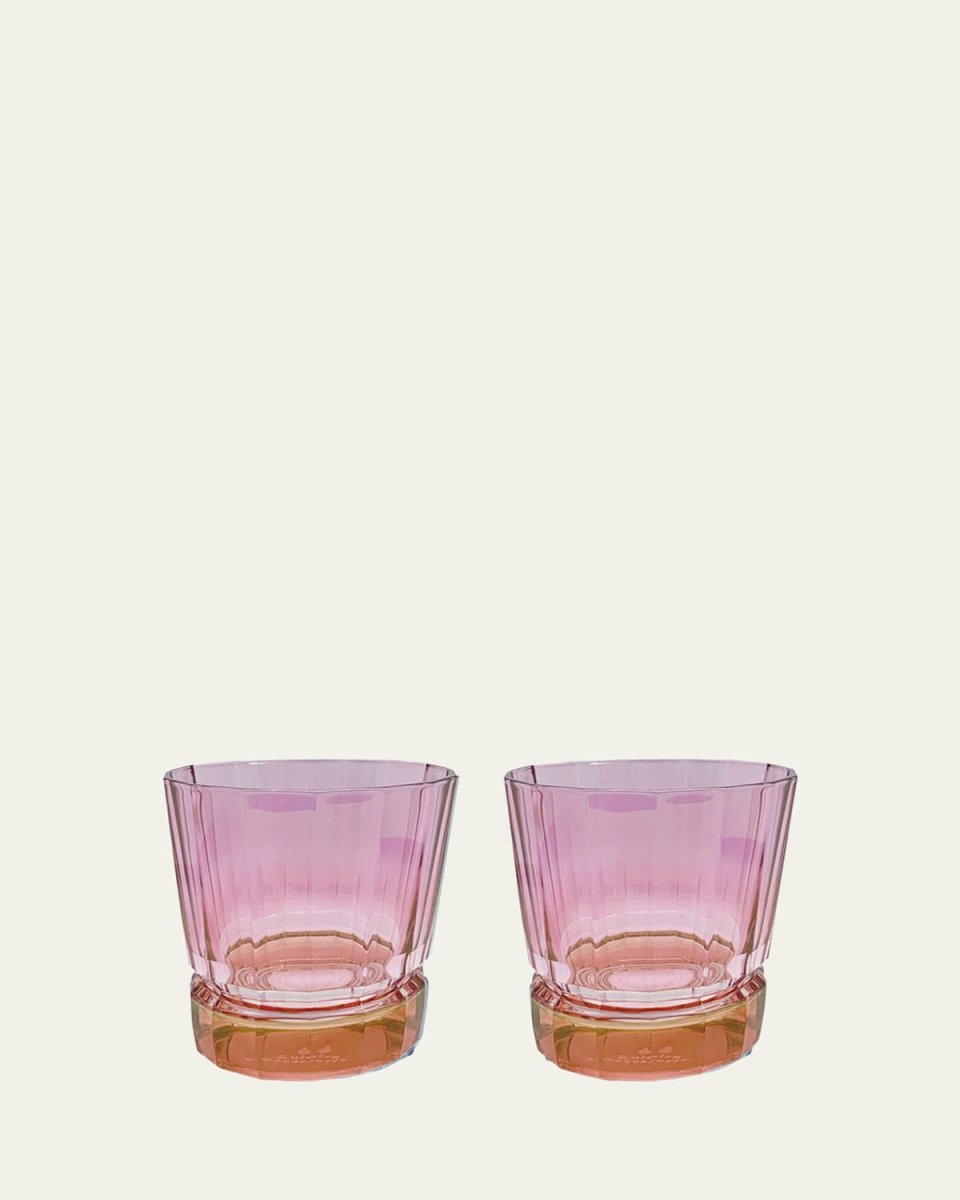 Pink Shaded Short Glass Tumblers, Set of 2